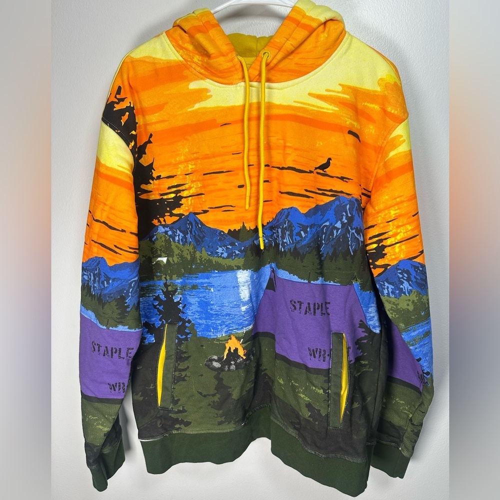Staple Pigeon Camp Hoodie Unisex Colorful Streetwear Size Large